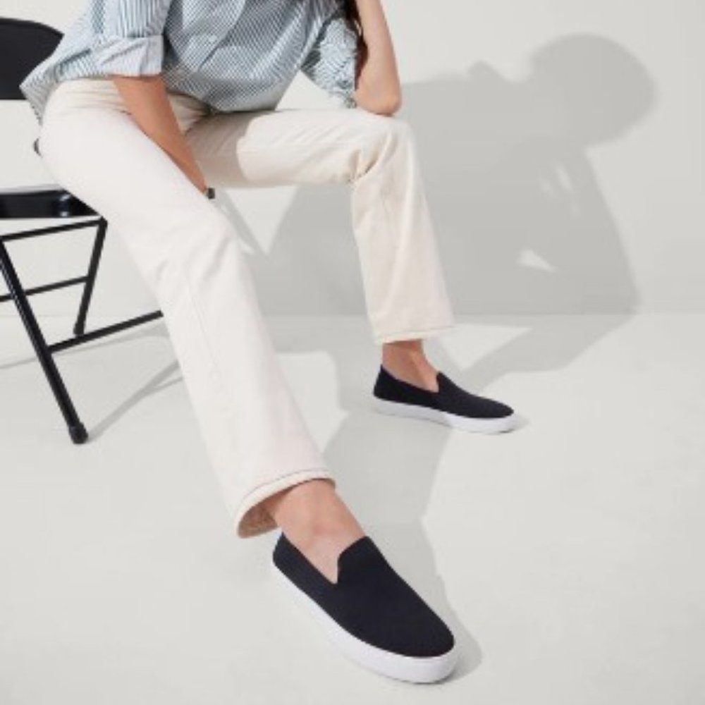 Rothy Black Solid Accented Blue The Original Slip… - image 2